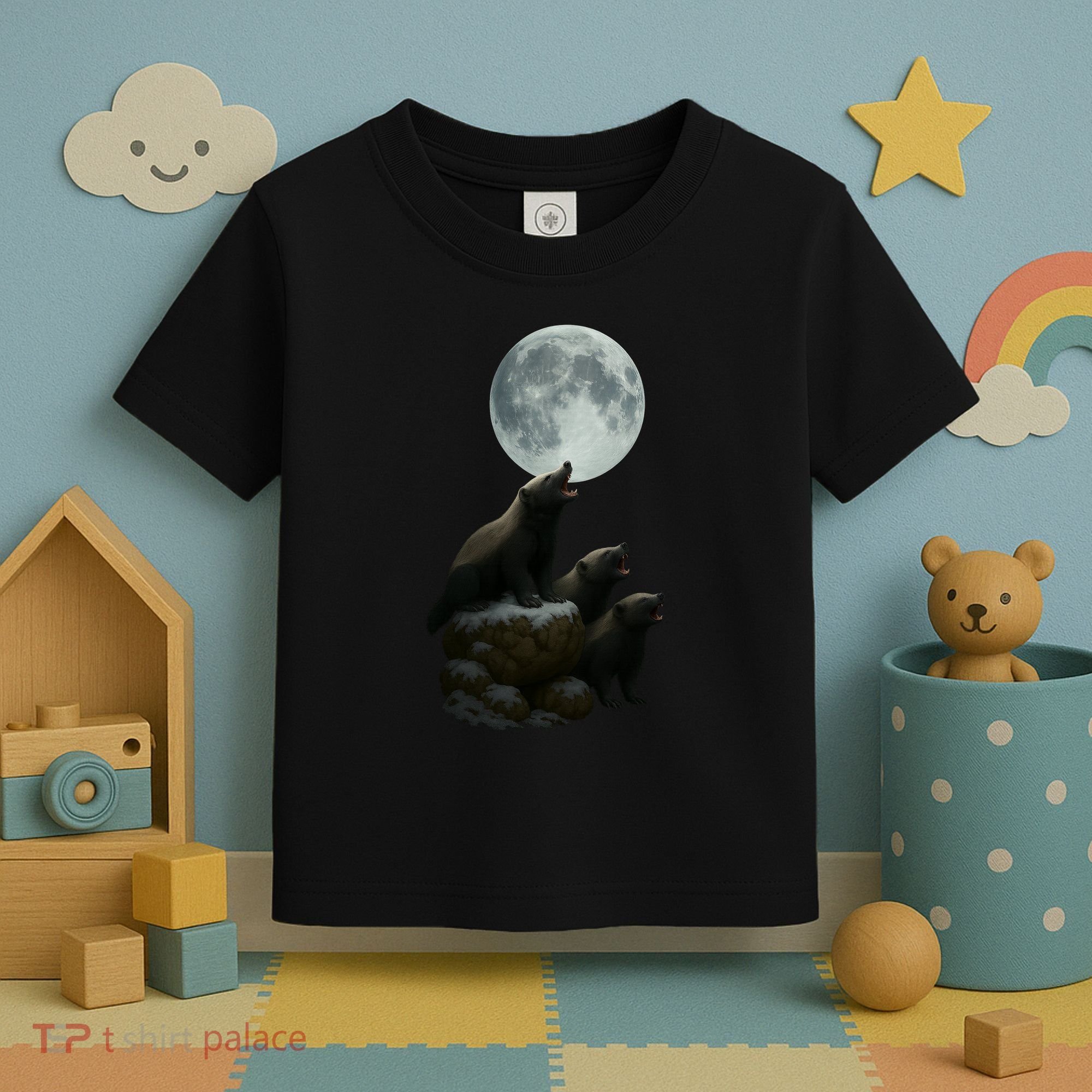 Three Honey Badgers Moon Toddler T-Shirt