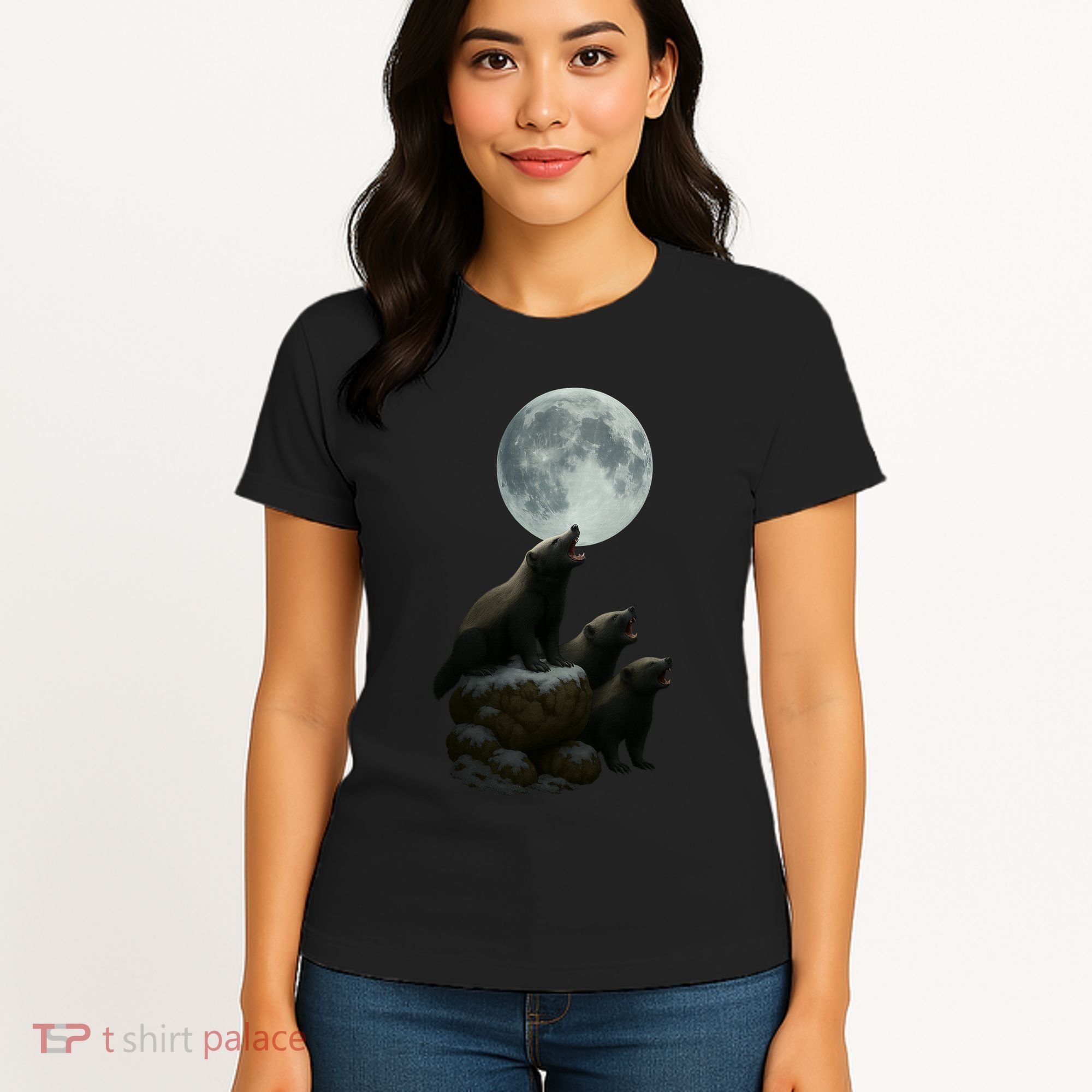Three Honey Badgers Moon Women's T-Shirt