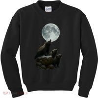Three Honey Badgers Moon Kids Sweatshirt thumb 0