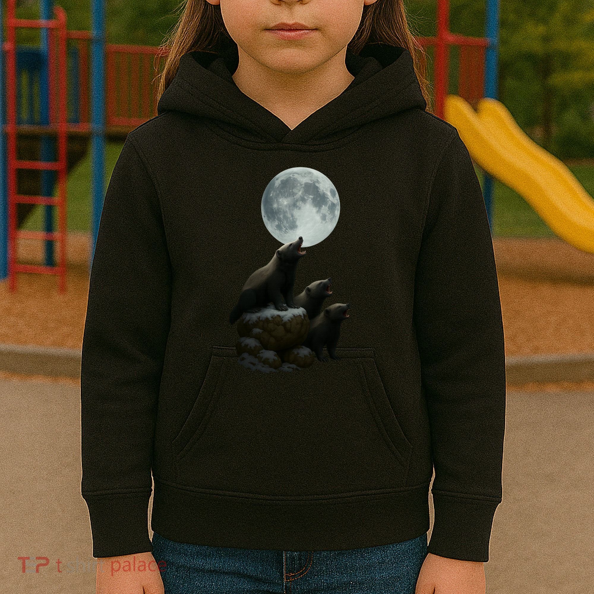 Three Honey Badgers Moon Kids Hoodie