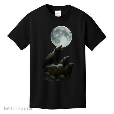 Three Honey Badgers Moon Kids T-Shirt