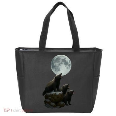 Three Honey Badgers Moon Tote Bag