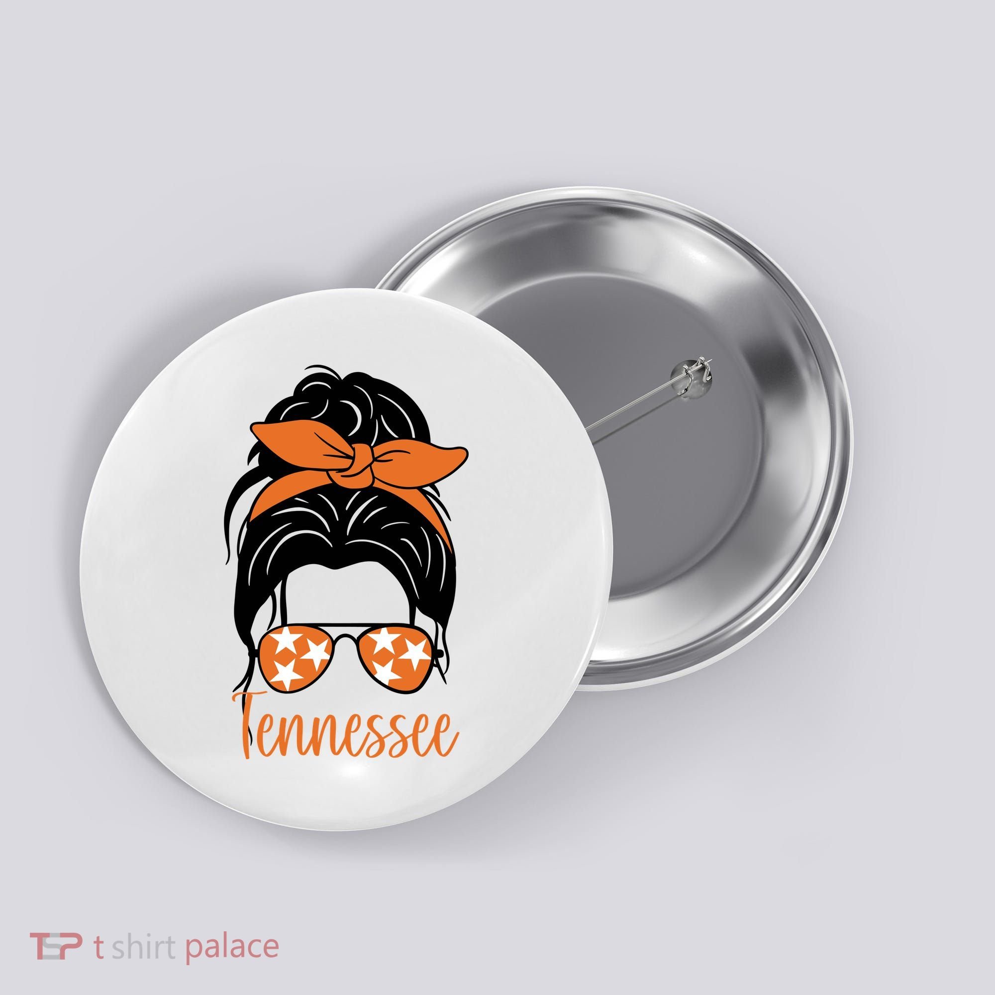 Tennessee Hair Bun Cute Button