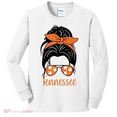 Tennessee Hair Bun Cute Kids Long Sleeve Shirt