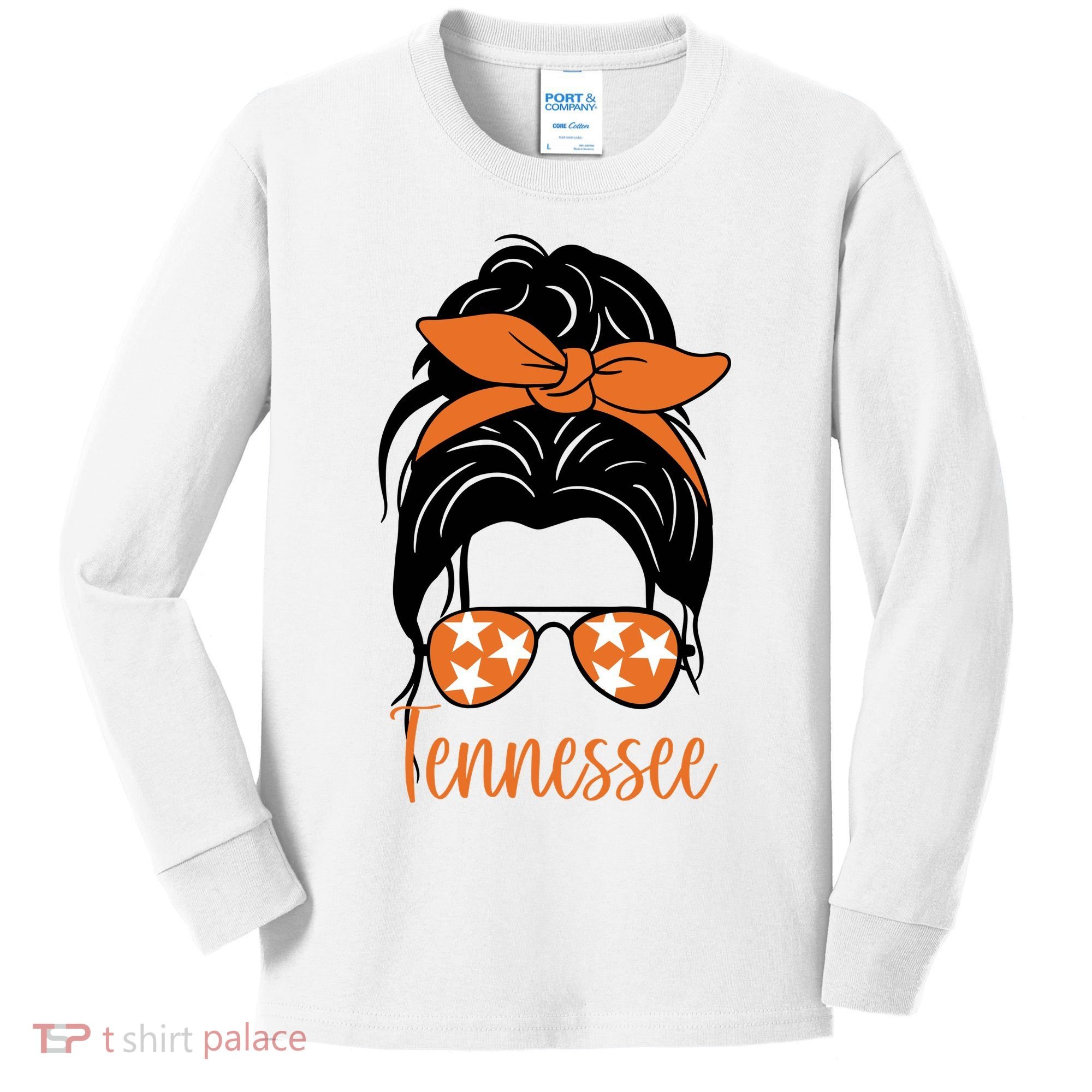 Tennessee Hair Bun Cute Kids Long Sleeve Shirt