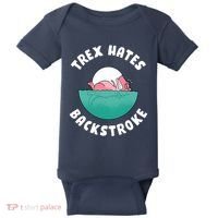 Trex Hates Backstroke Baby Bodysuit thumb 0