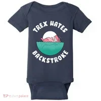 Trex Hates Backstroke Baby Bodysuit thumb 0