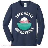 Trex Hates Backstroke Kids Long Sleeve Shirt thumb 0