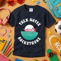 Trex Hates Backstroke Kids T-Shirt thumb 3