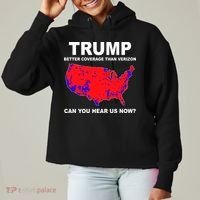 Trump Has Better Coverage Than Verizon Red Wave Us Map Ladies Heavyweight Boxy Pullover Hoodie thumb 0