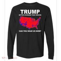Trump Has Better Coverage Than Verizon Red Wave Us Map Comfort Colors Heavyweight Long Sleeve T-Shirt thumb 0