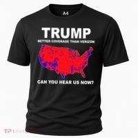 Trump Has Better Coverage Than Verizon Red Wave Us Map Cooling Performance Crew T-Shirt thumb 0