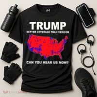 Trump Has Better Coverage Than Verizon Red Wave Us Map Cooling Performance Crew T-Shirt thumb 3