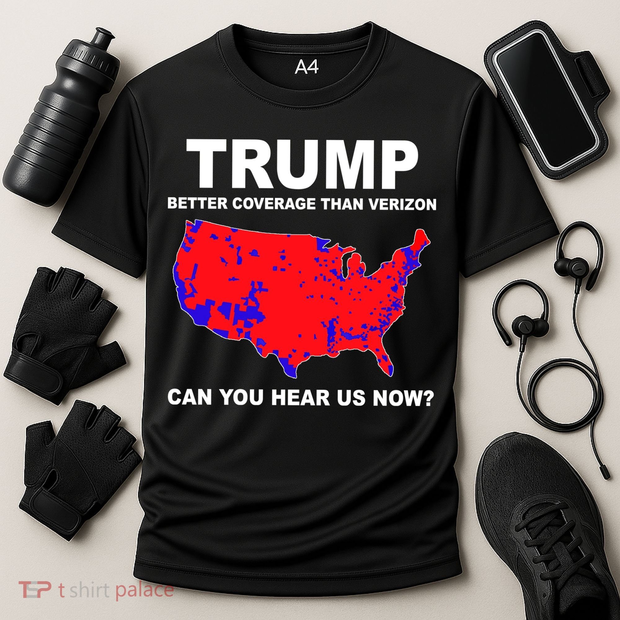 Trump Has Better Coverage Than Verizon Red Wave Us Map Cooling Performance Crew T-Shirt