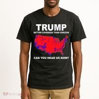 Trump Has Better Coverage Than Verizon Red Wave Us Map Tall T-Shirt thumb 2