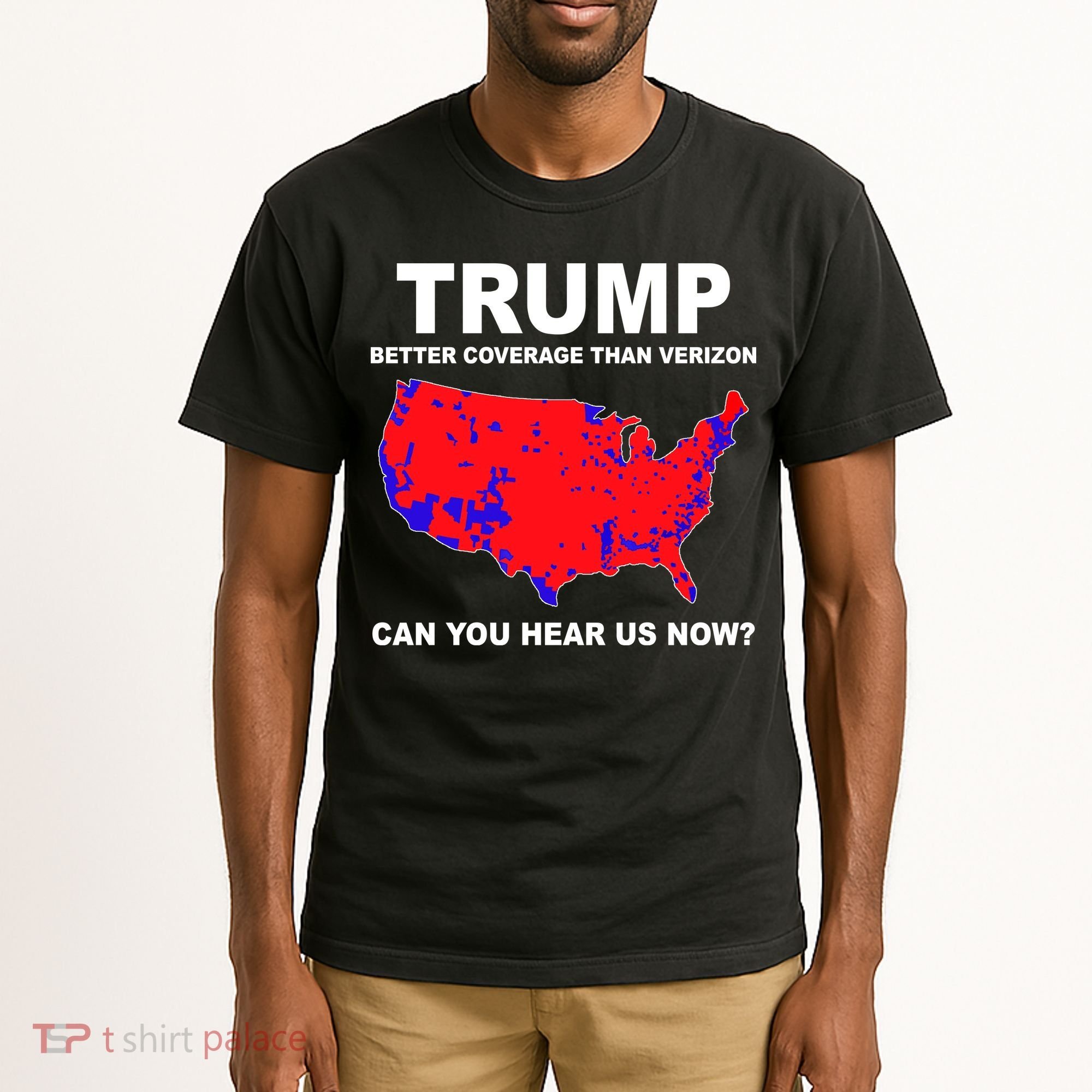 Trump Has Better Coverage Than Verizon Red Wave Us Map Tall T-Shirt