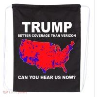 Trump Has Better Coverage Than Verizon Red Wave Us Map Drawstring Bag thumb 0
