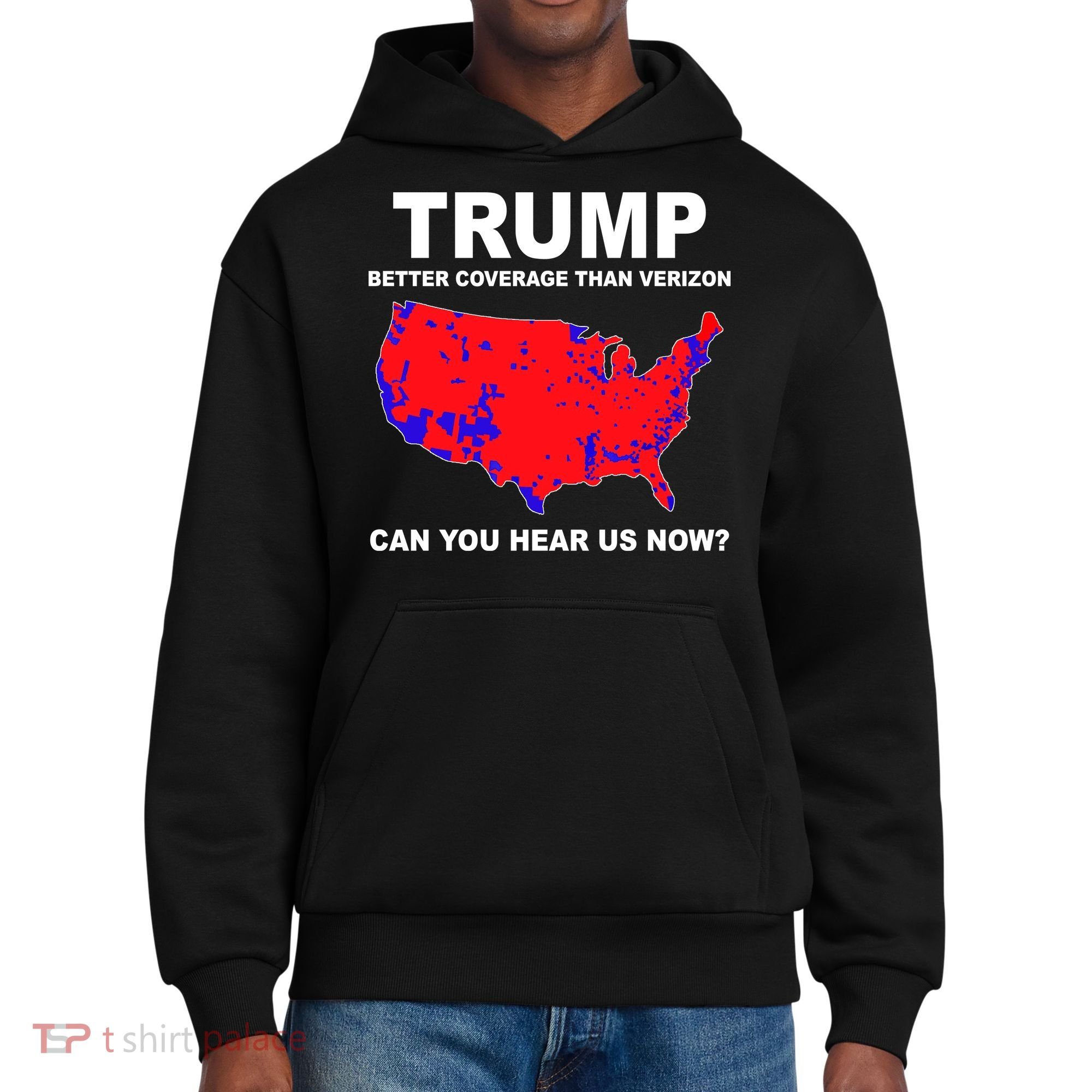 Trump Has Better Coverage Than Verizon Red Wave Us Map District V.I.T. Heavyweight Hoodie
