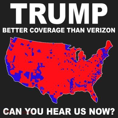 Trump Has Better Coverage Than Verizon Red Wave Us Map Urban Oversized Heavyweight T-Shirt