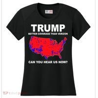 Trump Has Better Coverage Than Verizon Red Wave Us Map Women's Cooling Performance Crew T-Shirt thumb 0