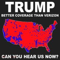 Trump Has Better Coverage Than Verizon Red Wave Us Map Women's Cooling Performance Crew T-Shirt thumb 2