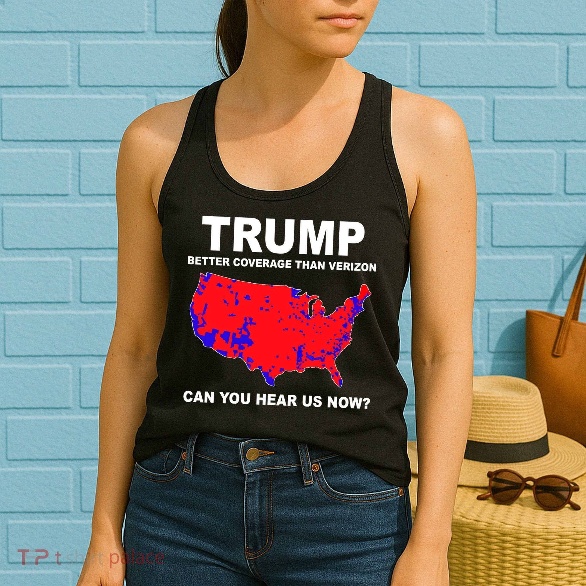 Trump Has Better Coverage Than Verizon Red Wave Us Map Women's Tank Top