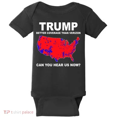 Trump Has Better Coverage Than Verizon Red Wave Us Map Baby Bodysuit