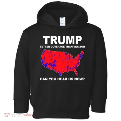 Trump Has Better Coverage Than Verizon Red Wave Us Map Toddler Hoodie