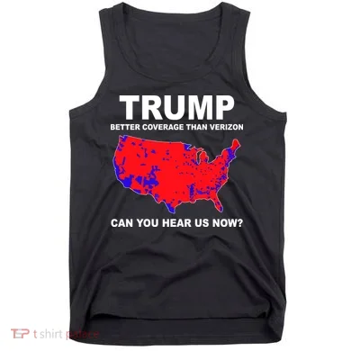Trump Has Better Coverage Than Verizon Red Wave Us Map Tank Top