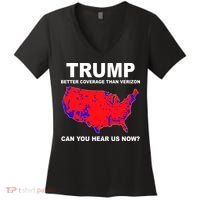 Trump Has Better Coverage Than Verizon Red Wave Us Map Women's V-Neck T-Shirt thumb 0