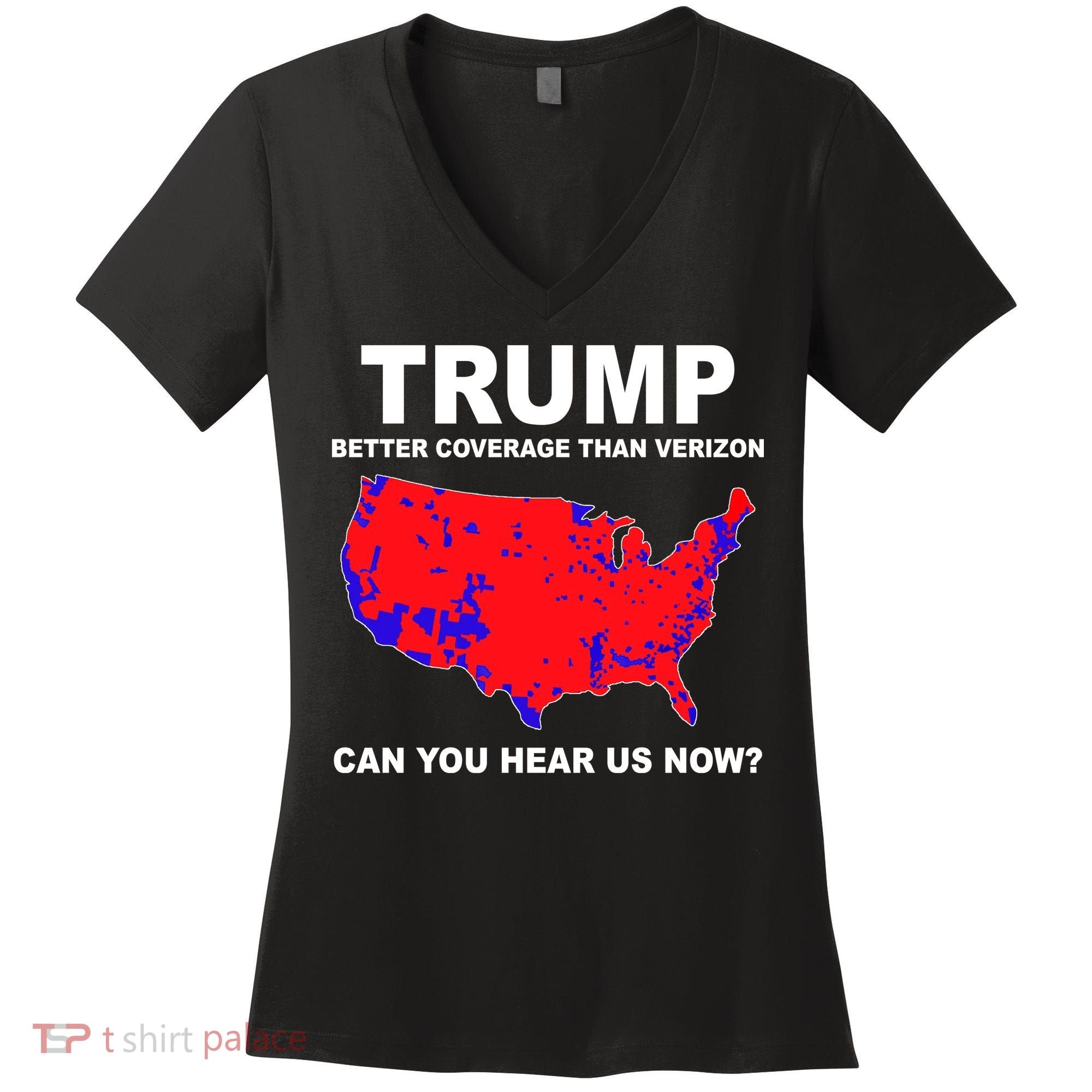 Trump Has Better Coverage Than Verizon Red Wave Us Map Women's V-Neck T-Shirt