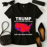 Trump Has Better Coverage Than Verizon Red Wave Us Map Women's V-Neck T-Shirt thumb 2