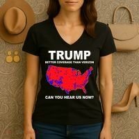 Trump Has Better Coverage Than Verizon Red Wave Us Map Women's V-Neck T-Shirt thumb 3