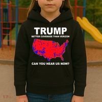 Trump Has Better Coverage Than Verizon Red Wave Us Map Kids Hoodie thumb 3