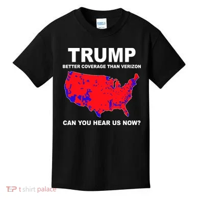 Trump Has Better Coverage Than Verizon Red Wave Us Map Kids T-Shirt