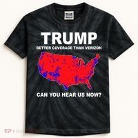 Trump Has Better Coverage Than Verizon Red Wave Us Map Kids Tie-Dye T-Shirt thumb 0