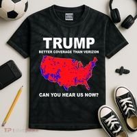 Trump Has Better Coverage Than Verizon Red Wave Us Map Kids Tie-Dye T-Shirt thumb 2