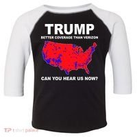 Trump Has Better Coverage Than Verizon Red Wave Us Map Toddler Fine Jersey T-Shirt thumb 0