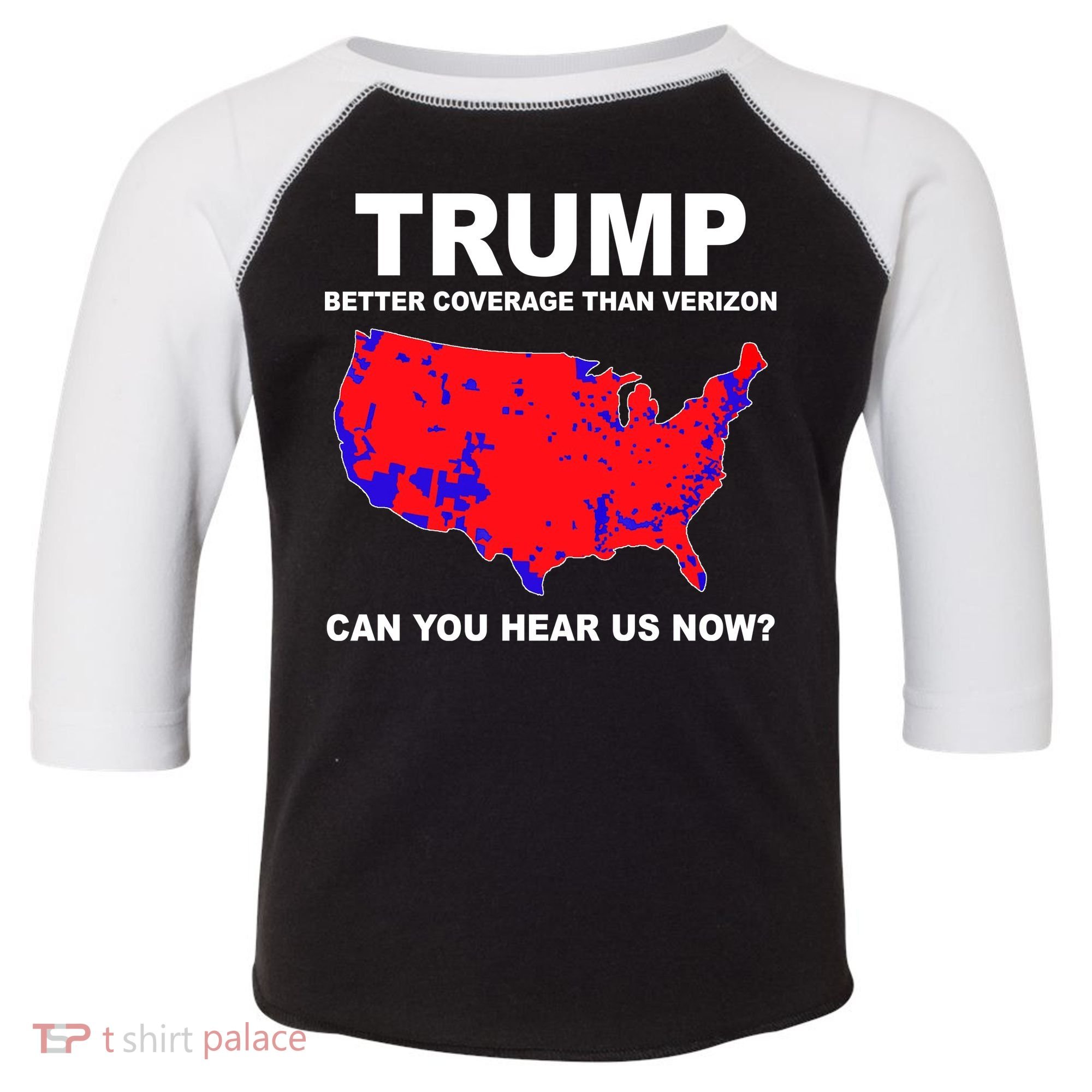 Trump Has Better Coverage Than Verizon Red Wave Us Map Toddler Fine Jersey T-Shirt