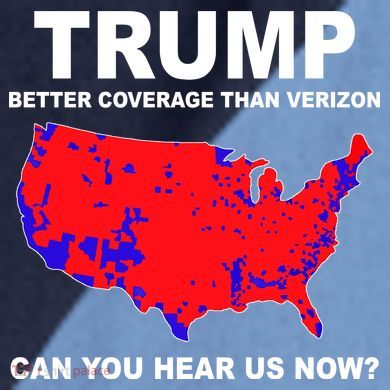 Trump Has Better Coverage Than Verizon Red Wave Us Map Raglan Baseball Sleeve Shirt