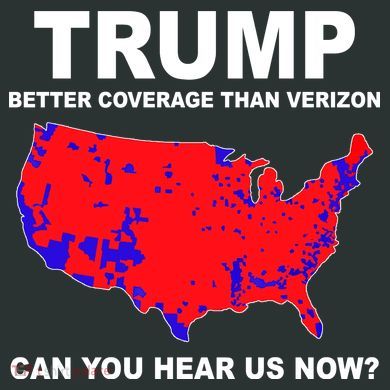 Trump Has Better Coverage Than Verizon Red Wave Us Map Infant Baby Jersey Bodysuit