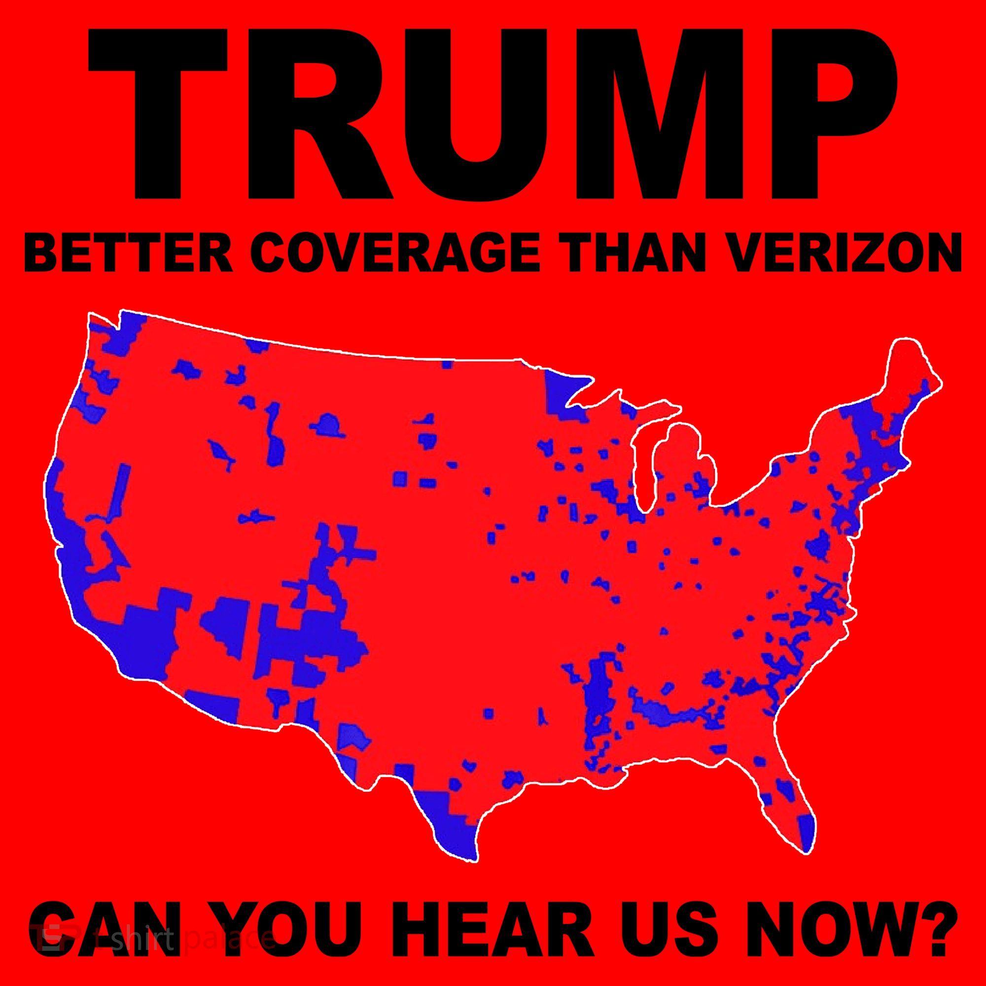 Trump Has Better Coverage Than Verizon Red Wave Us Map Santa Hat