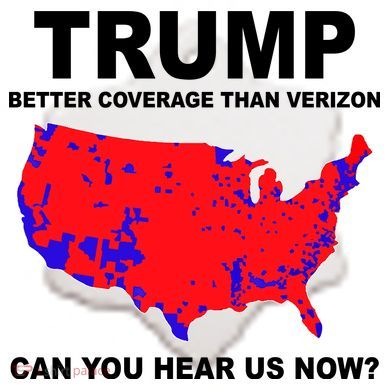 Trump Has Better Coverage Than Verizon Red Wave Us Map Ceramic Ornament
