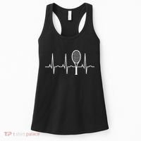 Tennis Heartbeat Best Tennis Gift for Players Fans Women's Tank Top thumb 0