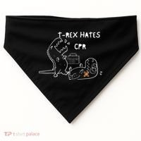 TRex Hates CPR Dinosaurs Funny Nurse USA-Made Doggie Bandana thumb 0