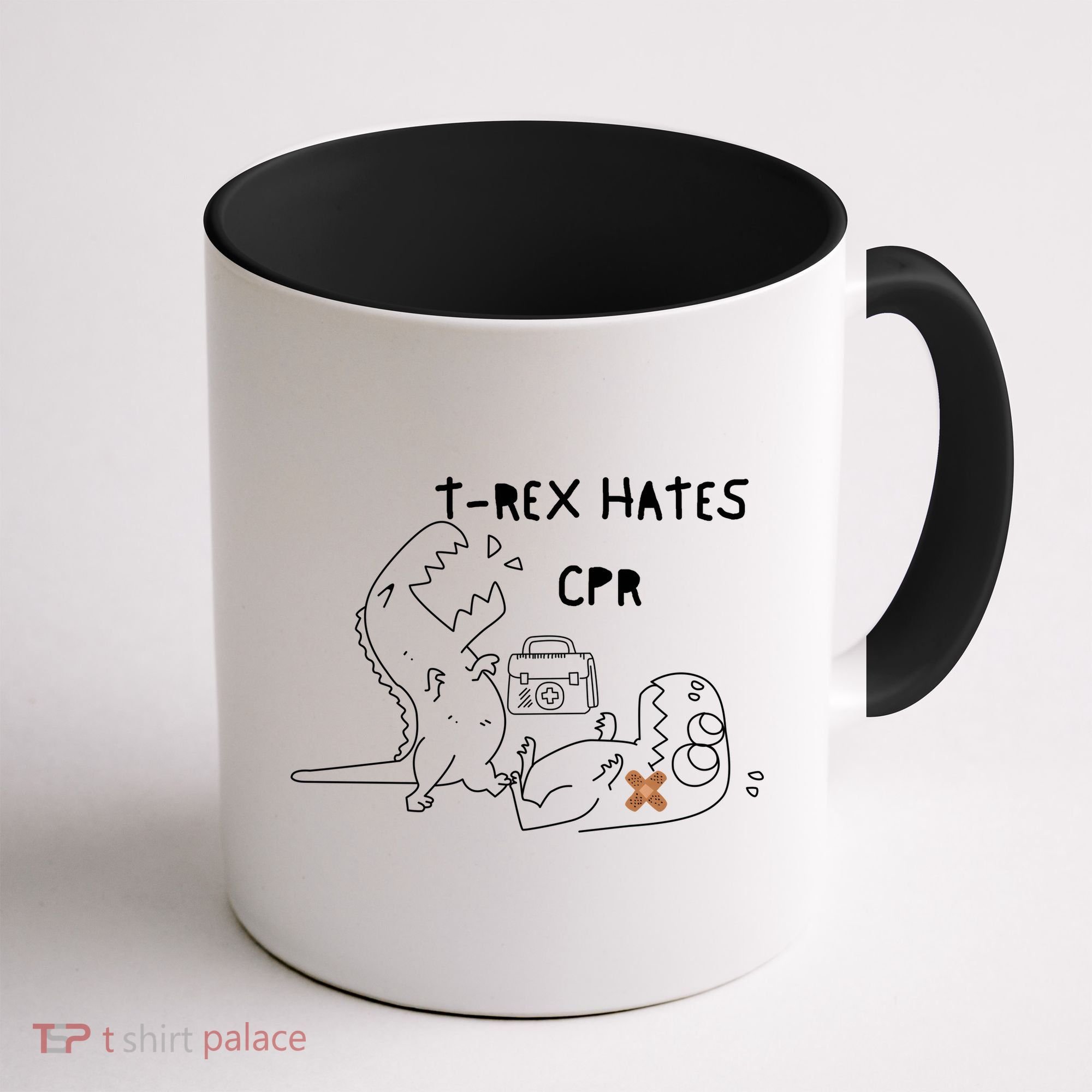 TRex Hates CPR Dinosaurs Funny Nurse Coffee Mug