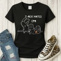 TRex Hates CPR Dinosaurs Funny Nurse Women's T-Shirt thumb 3