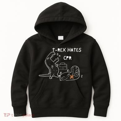 TRex Hates CPR Dinosaurs Funny Nurse Kids Hoodie