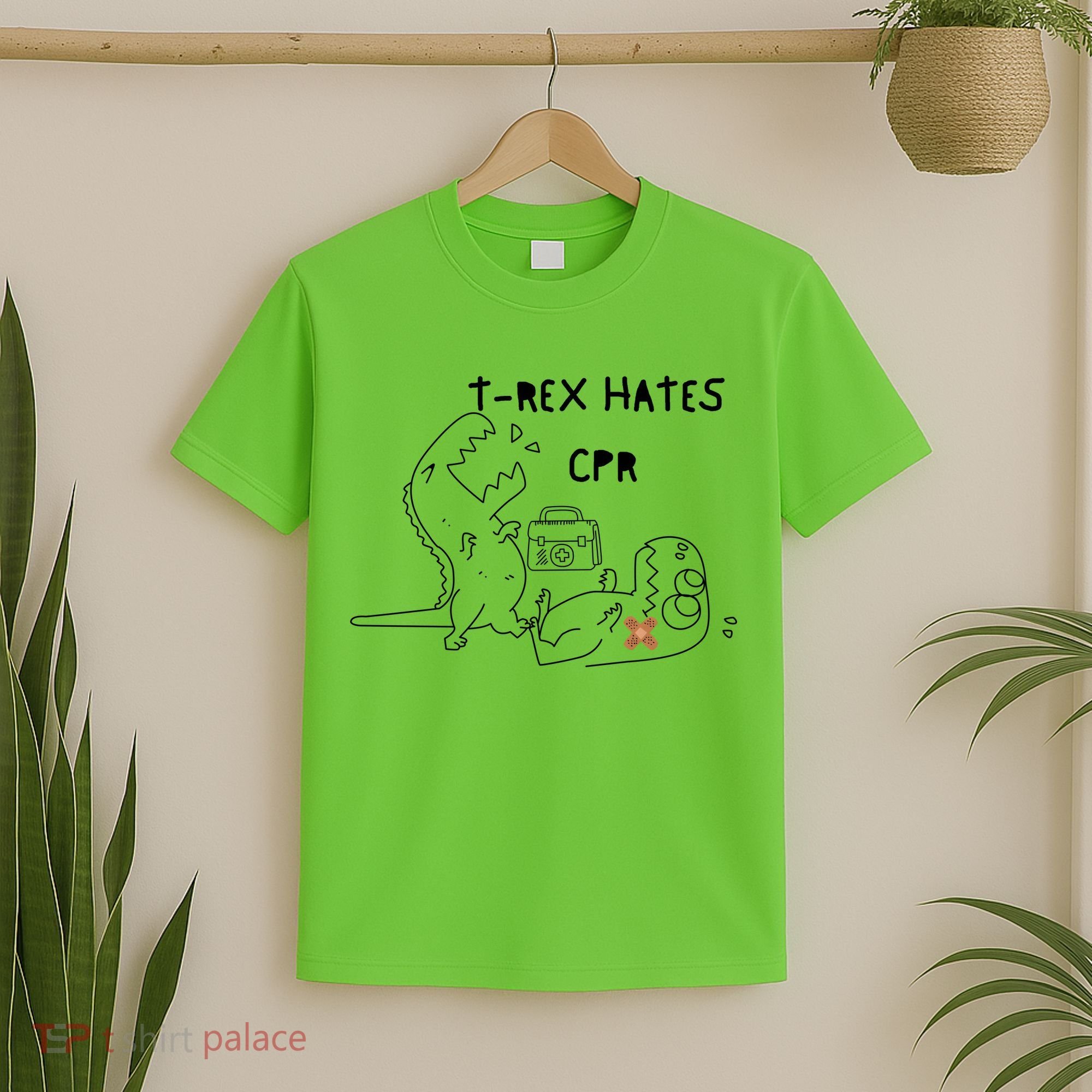 TRex Hates CPR Dinosaurs Funny Nurse T-Shirt
