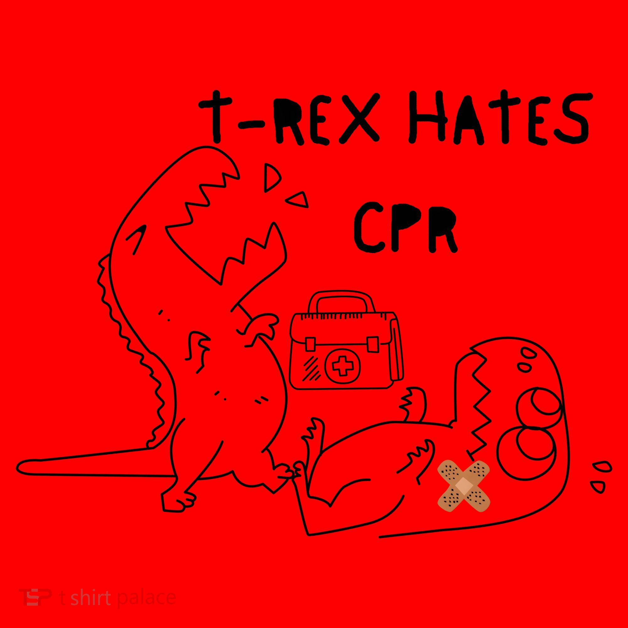 TRex Hates CPR Dinosaurs Funny Nurse Santa Hat